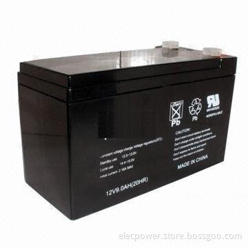 12V/9.0Ah Sealed Lead Acid Battery, No-spill Design